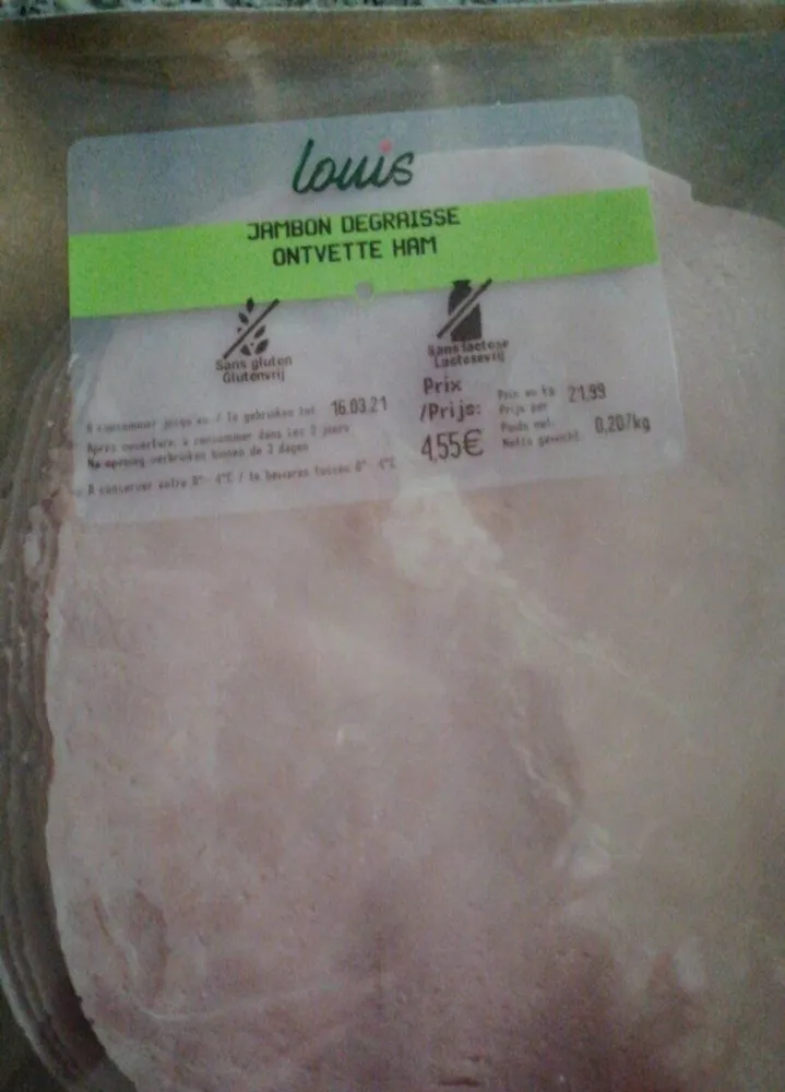 Jambon dégraissé