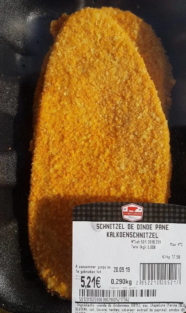 Schnitzel de dinde pané