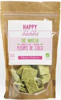 Petits crackers sans cuisson Thé Matcha et Fleurs de Coco