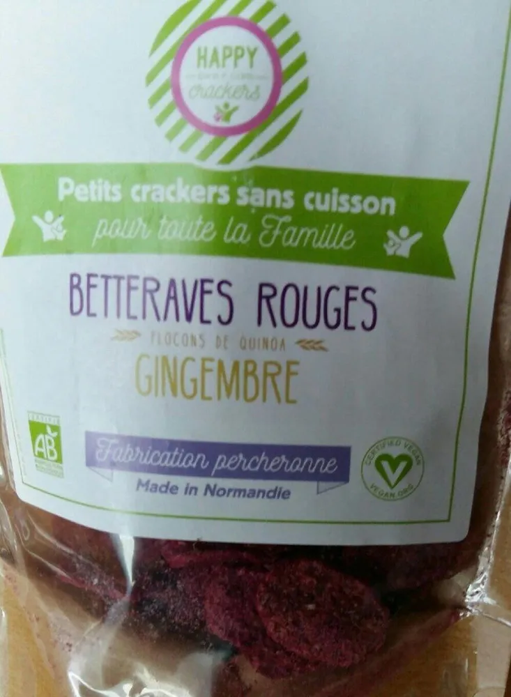 Petits crackers sans cuisson Betteraves rouge et gingembre