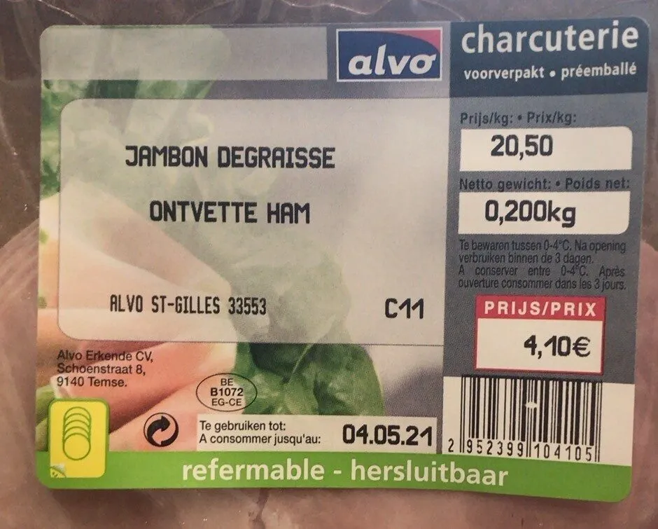 Jambon dégraissé