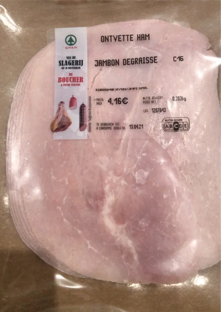 Jambon degraissé