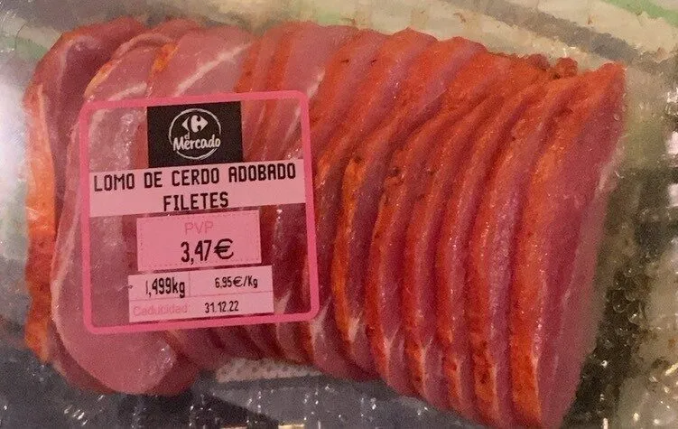 Lomo de cerdo adobado filetes