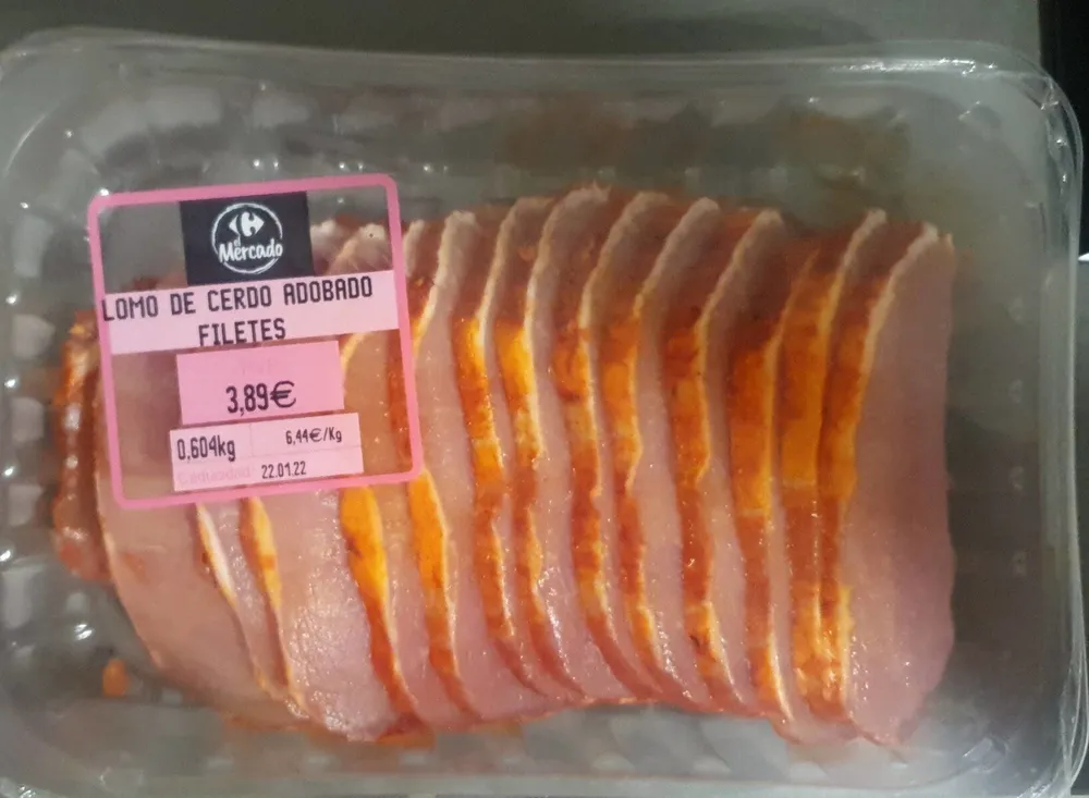 Lomo de cerdo adobado filetes