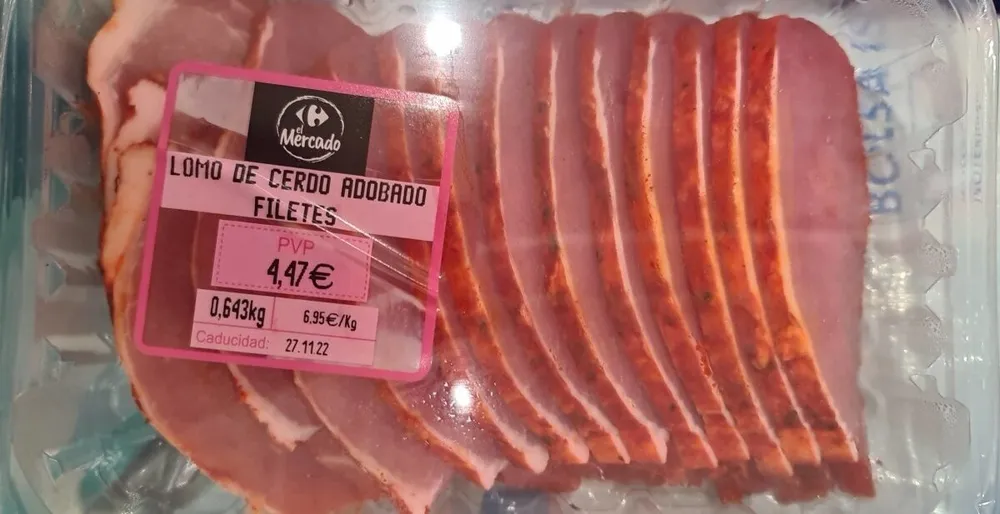 Lomo de cerdo adobado filetes