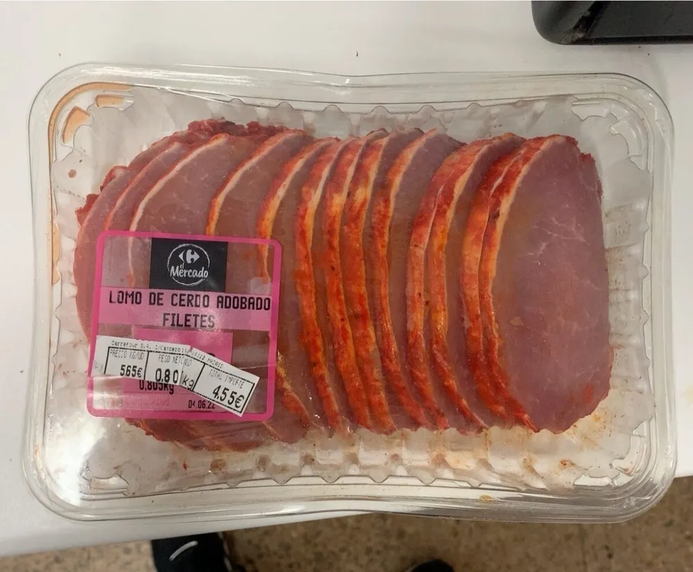 Lomo de cerdo adobado filetes