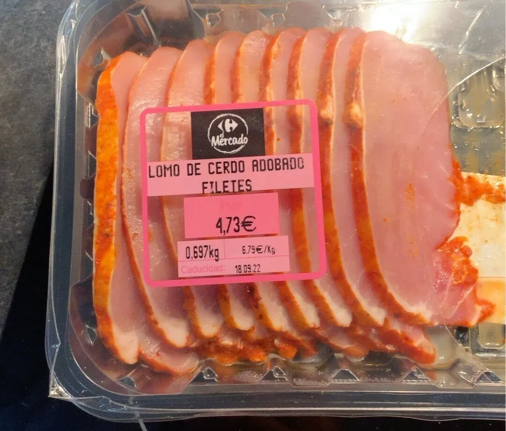 Lomo de cerdo adobado filetes