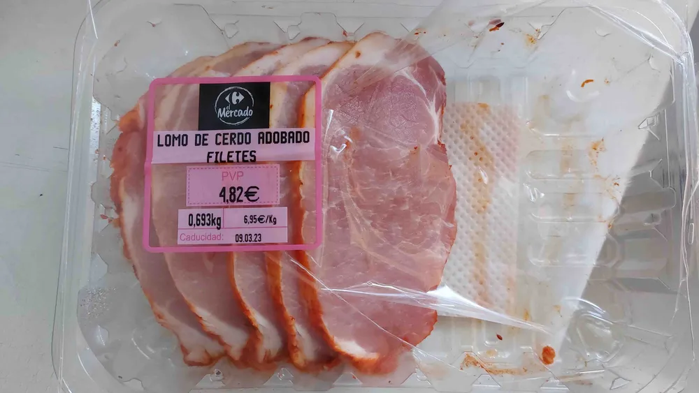 Lomo de cerdo adobado en filetes