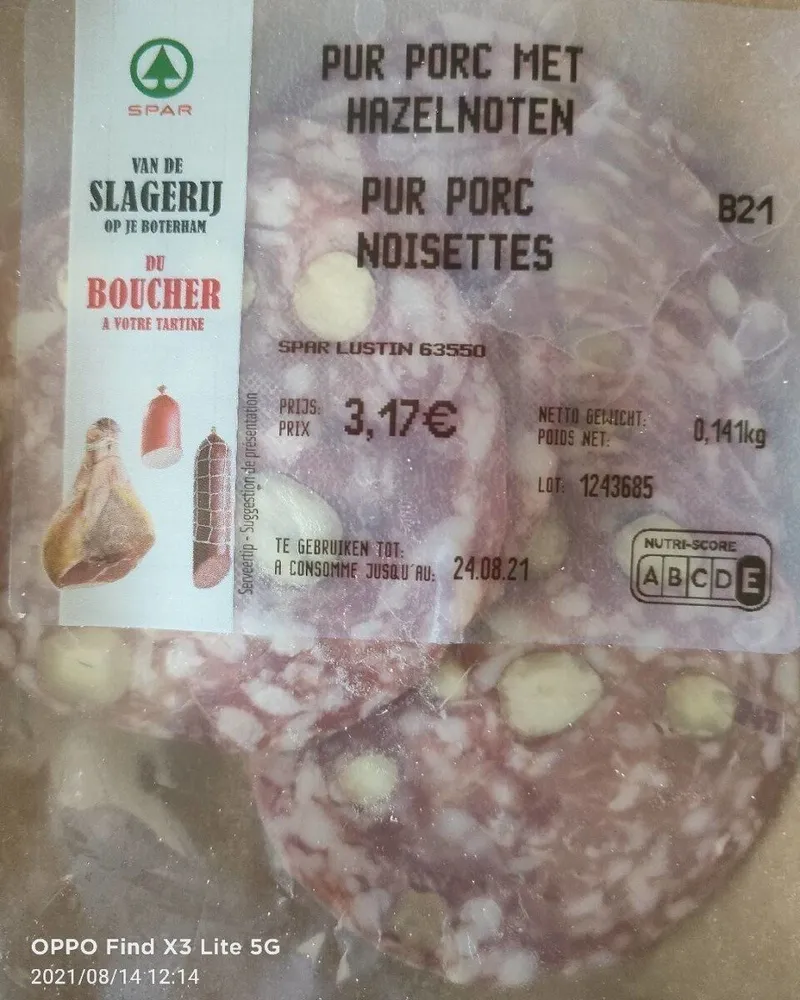 Salami pur porc noisettes