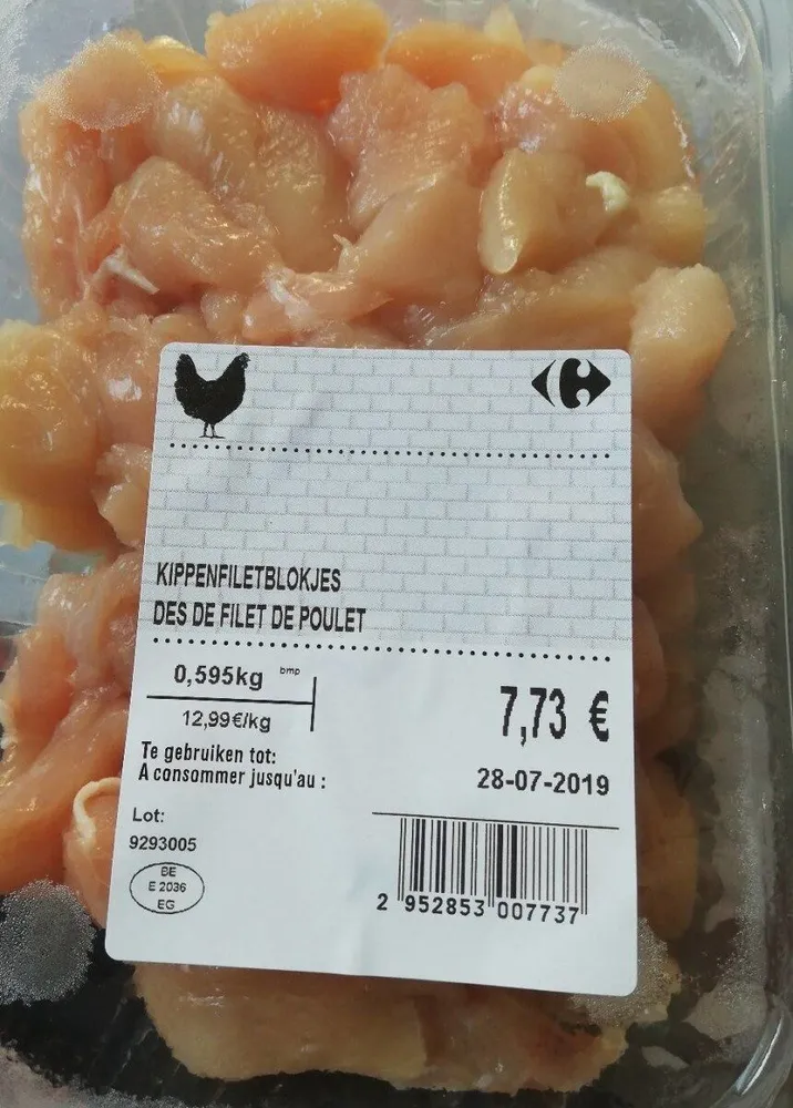 Dés de filet de poulet