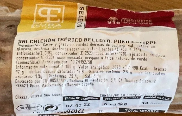 Salchichon iberico bellota