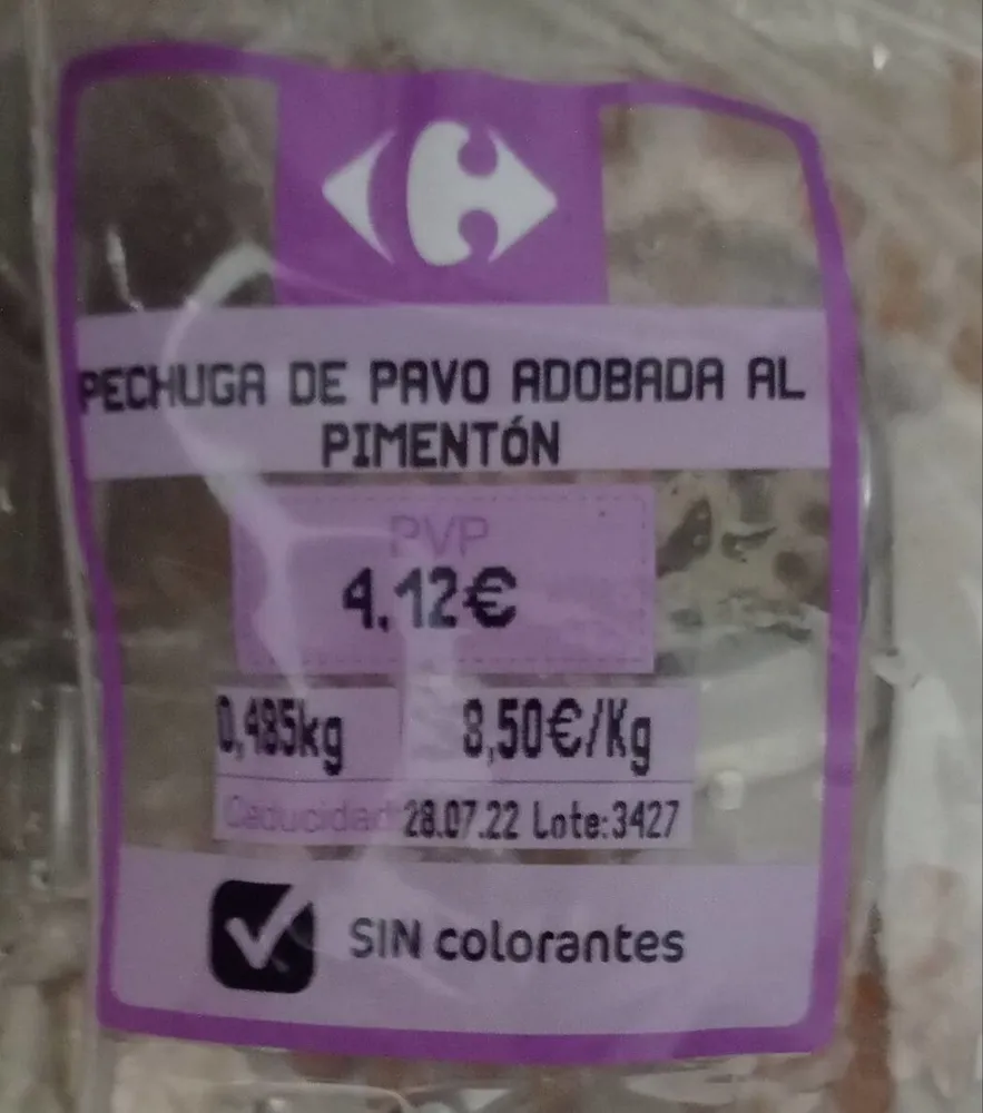 Pechuga de pavo adobada pimentón