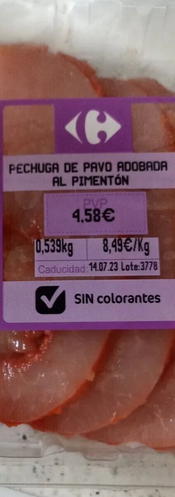 Pechuga de pavo adobada al pimentón