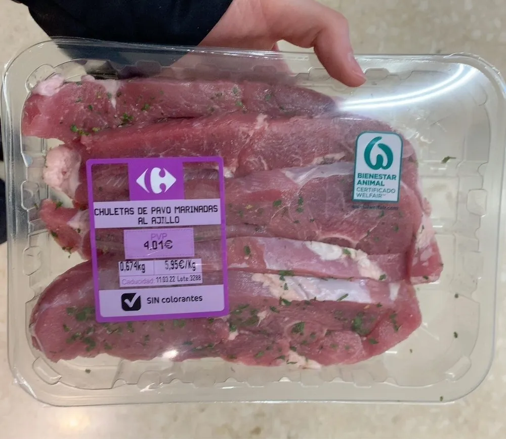 chuletas de pavo marinadas al ajillo