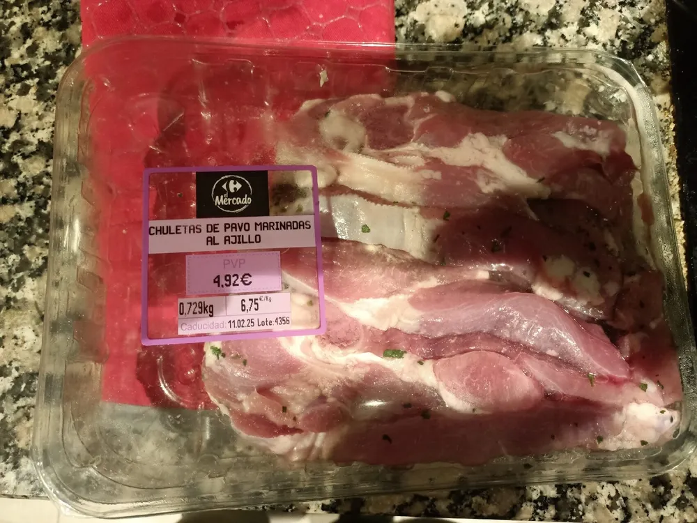 Chuletas De Pavo Marinadas Al Ajillo