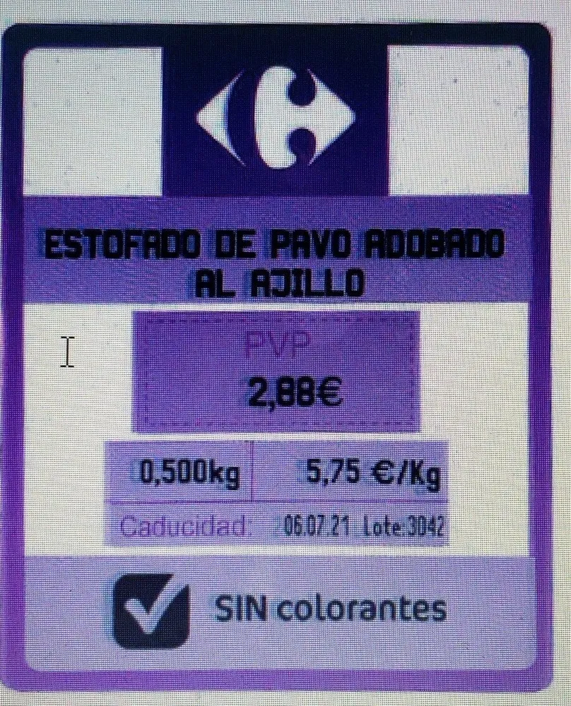 Estofado de pavo adobado al ajillo