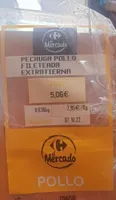 Pechuga de pollo fileteada extratierna
