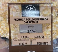 Pechuga pollo empanada