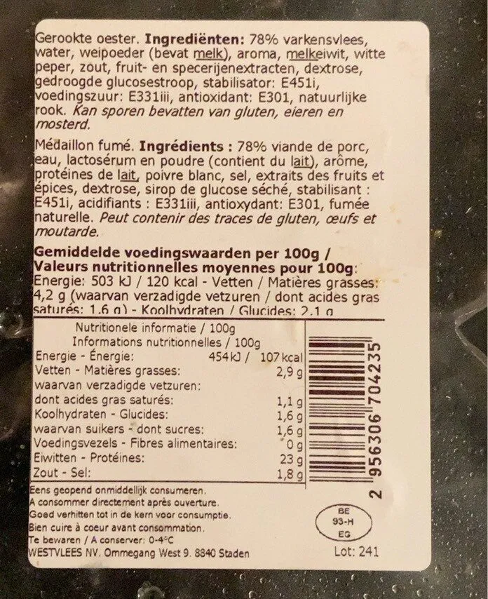Médaillon de porc fumé