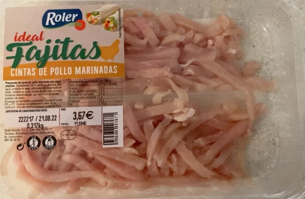Cintas de pollo marinadas especial fajitas