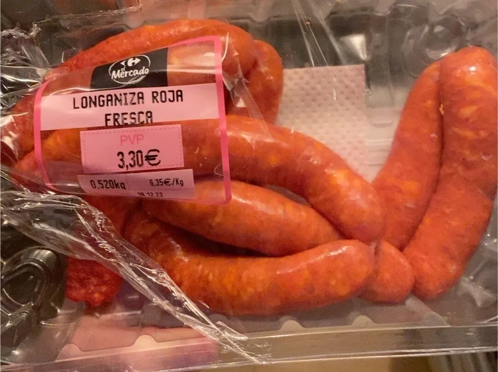 Longaniza roja fresca