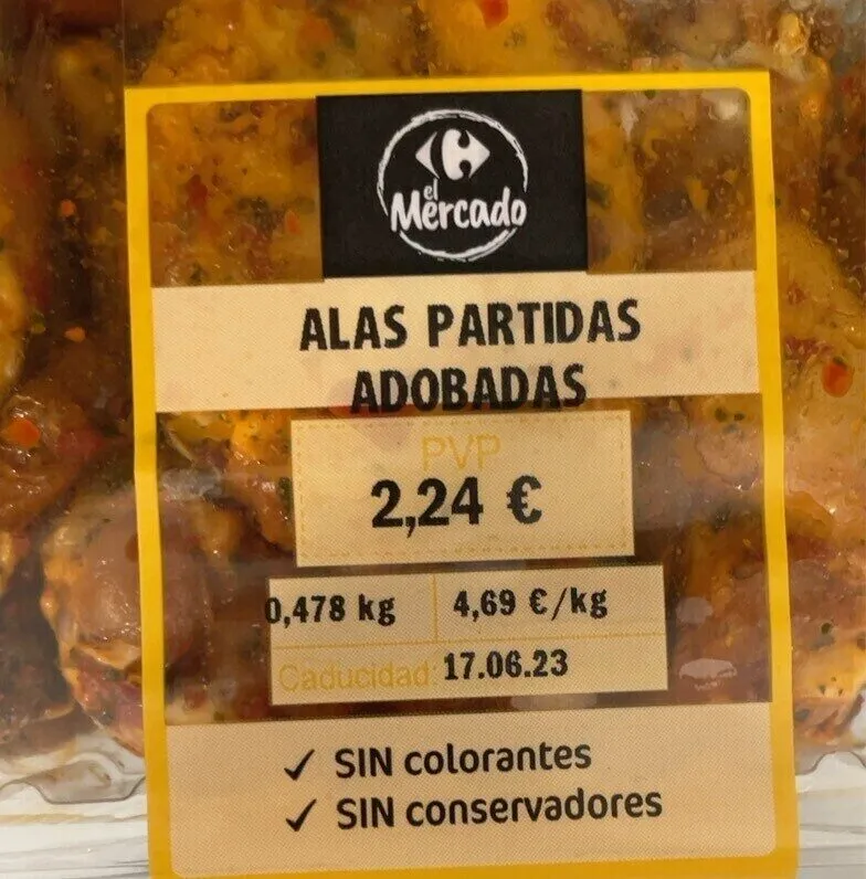 Alitas adobadas carrefour