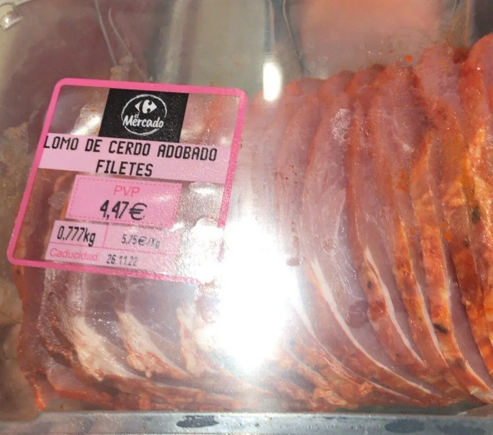 Lomo de cerdo adobado filetes