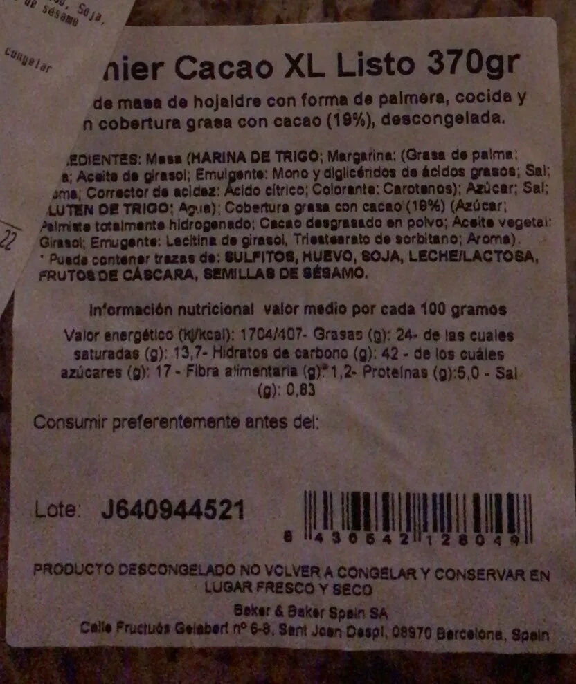 Palmera de chocolate