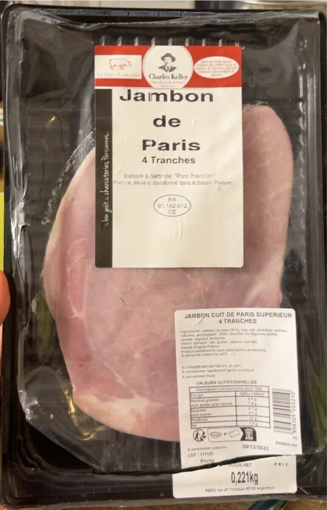 4 tranches de jambon de paris