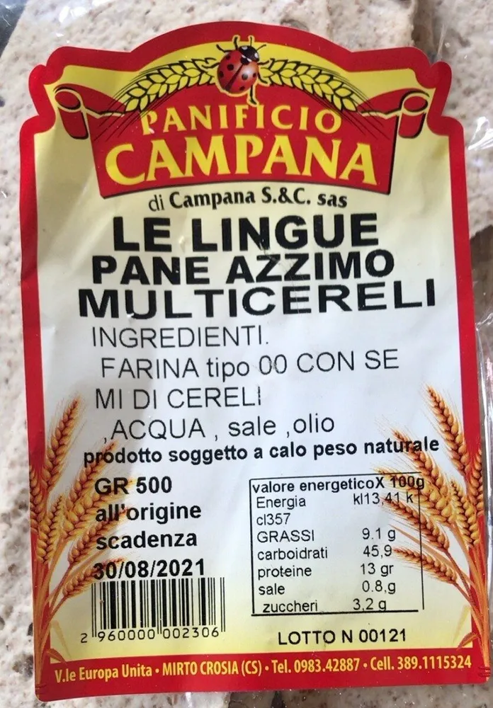Le lingue pane azzimo multicereali