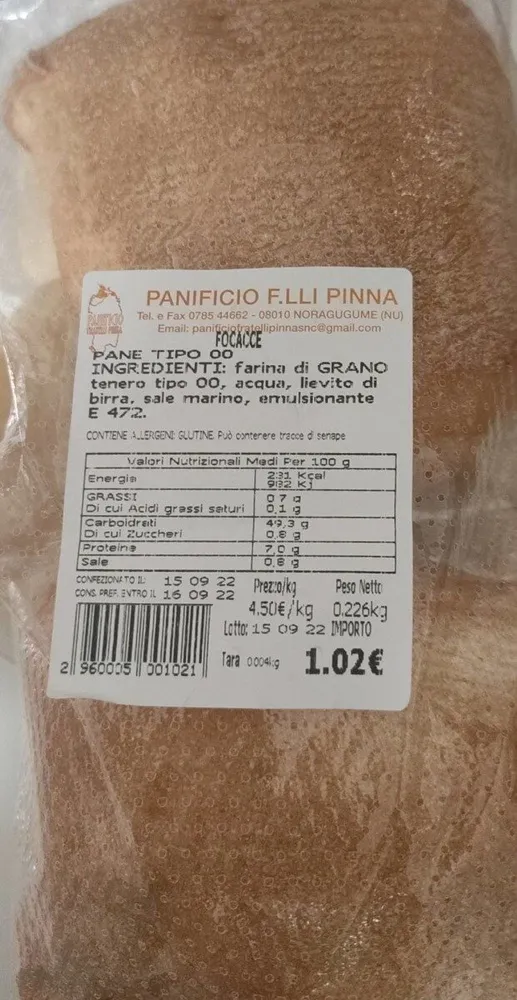 PANE TIPO 00