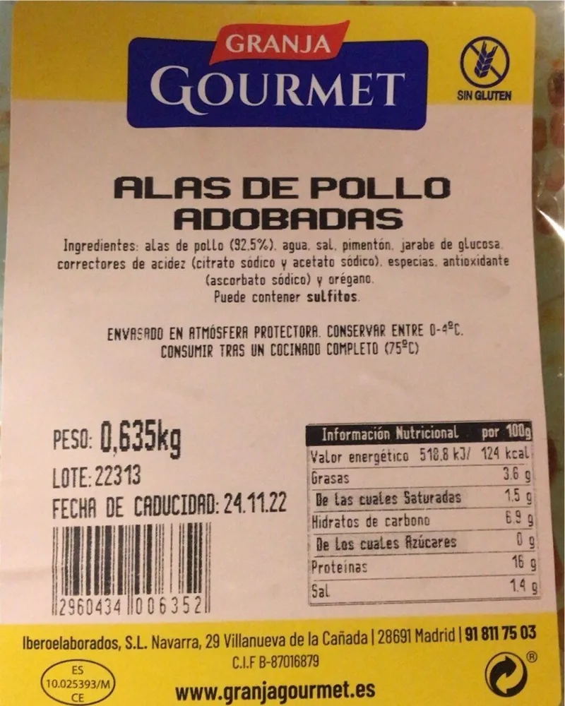 Alas de pollo adobadas