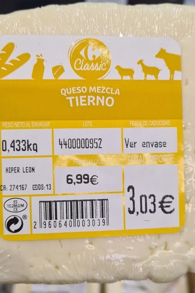 Queso mezcla tierno