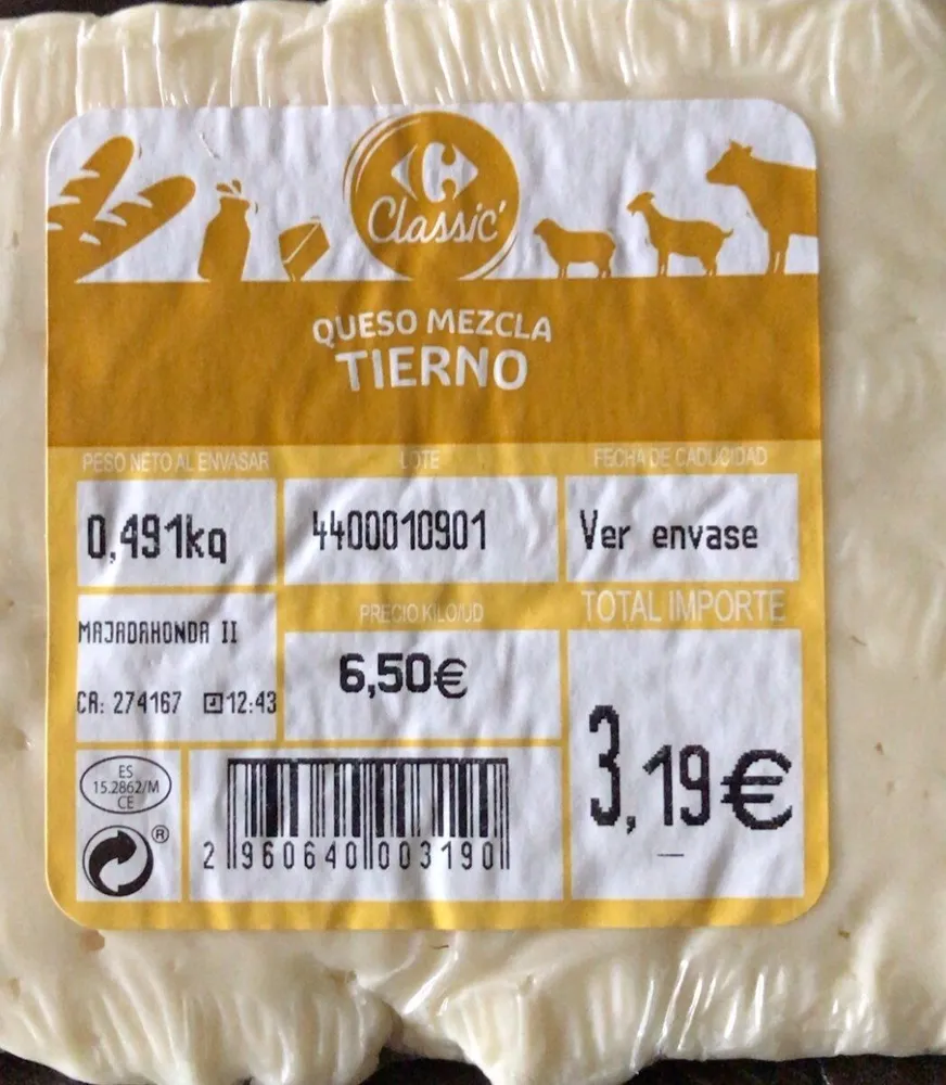 queso mezcla tierno