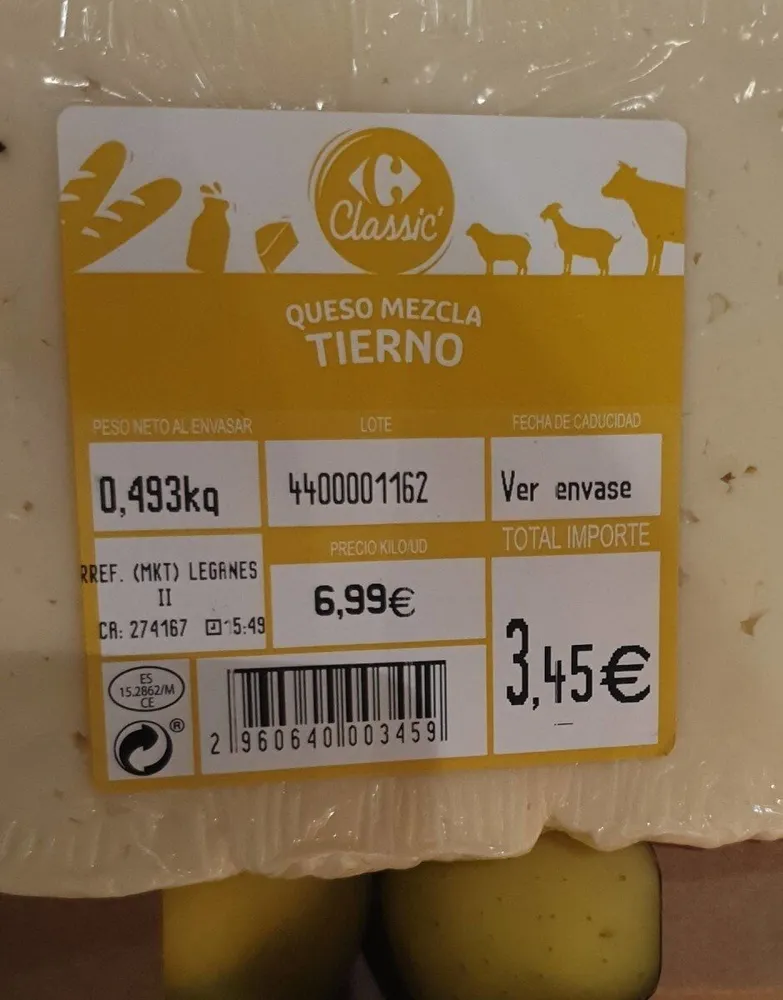 Queso mezcla tierno