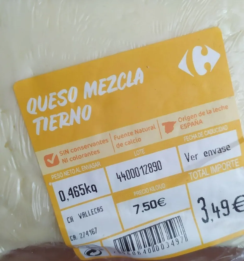 Queso mezcla tierno
