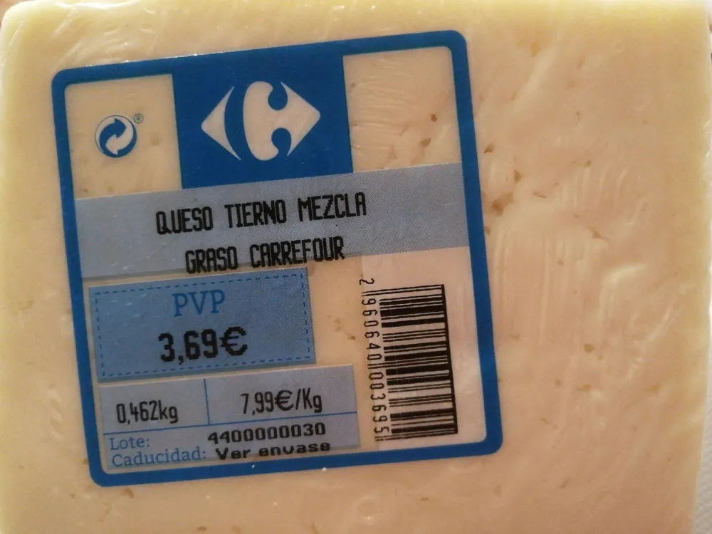 Queso tierno mezcla graso