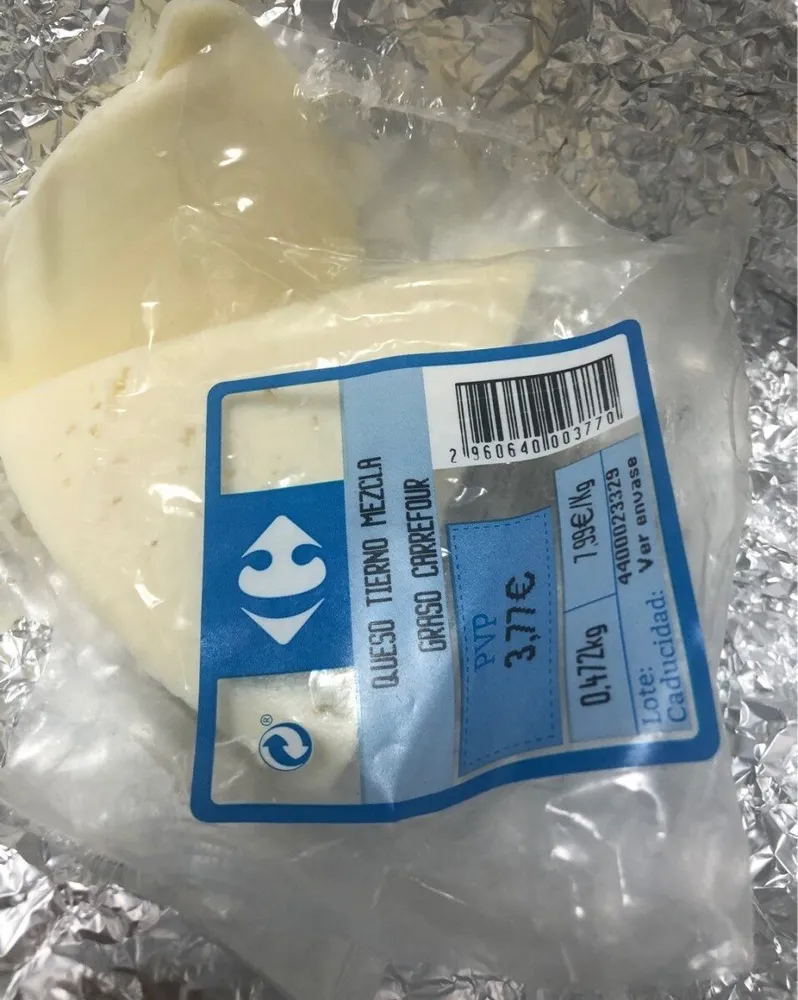 Queso tierno mezcla graso