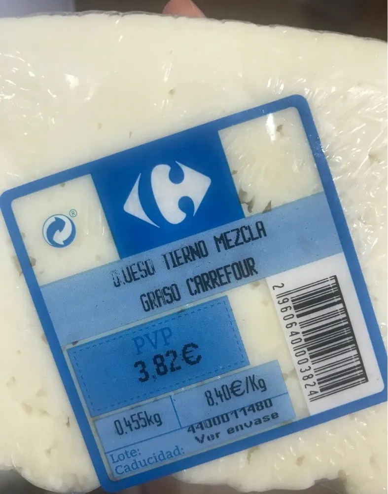 Queso tierno mezcla graso