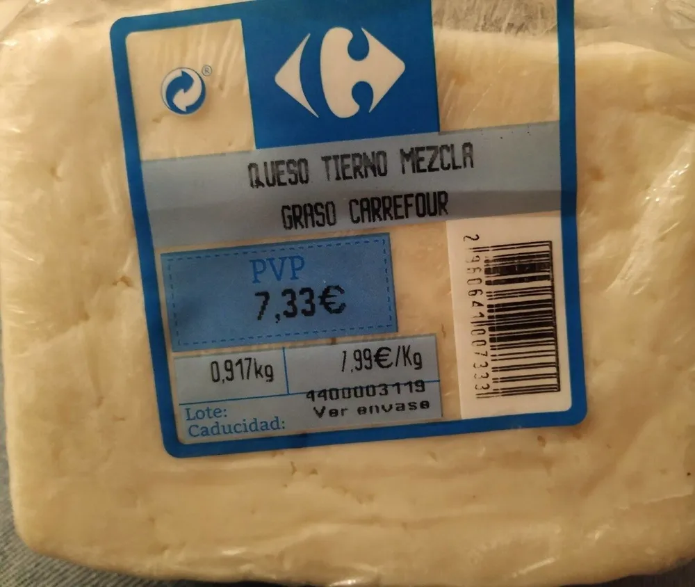 Queso tierno mezcla graso