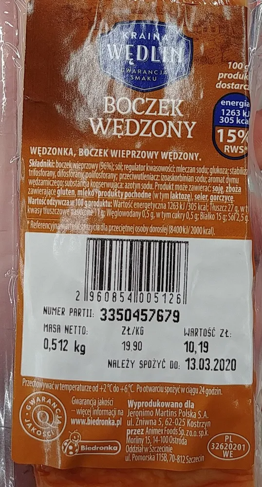 Boczek wędzony