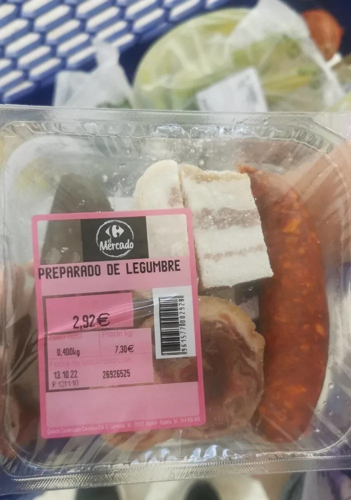 preparado de legumbre