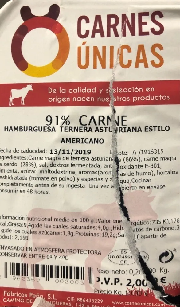 Hamburguesa ternera
