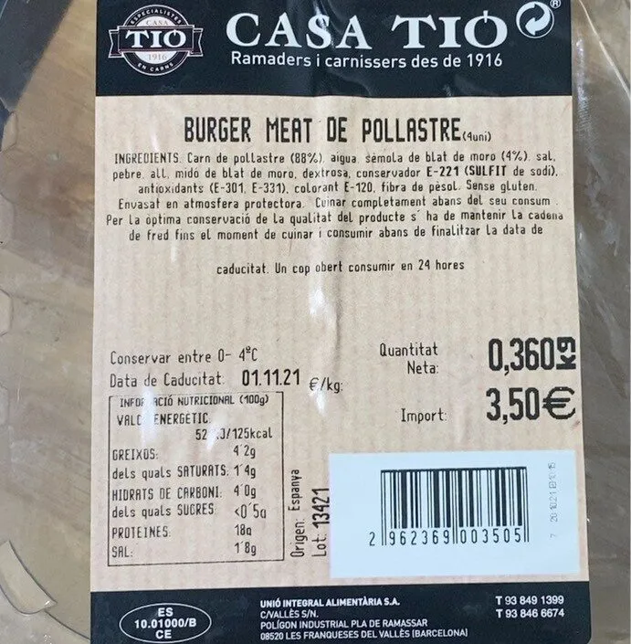 Chuleta aguja cerdo
