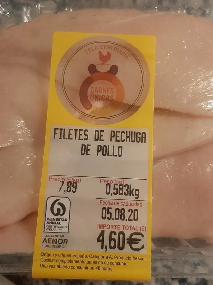Filetes de pechuga de pollo