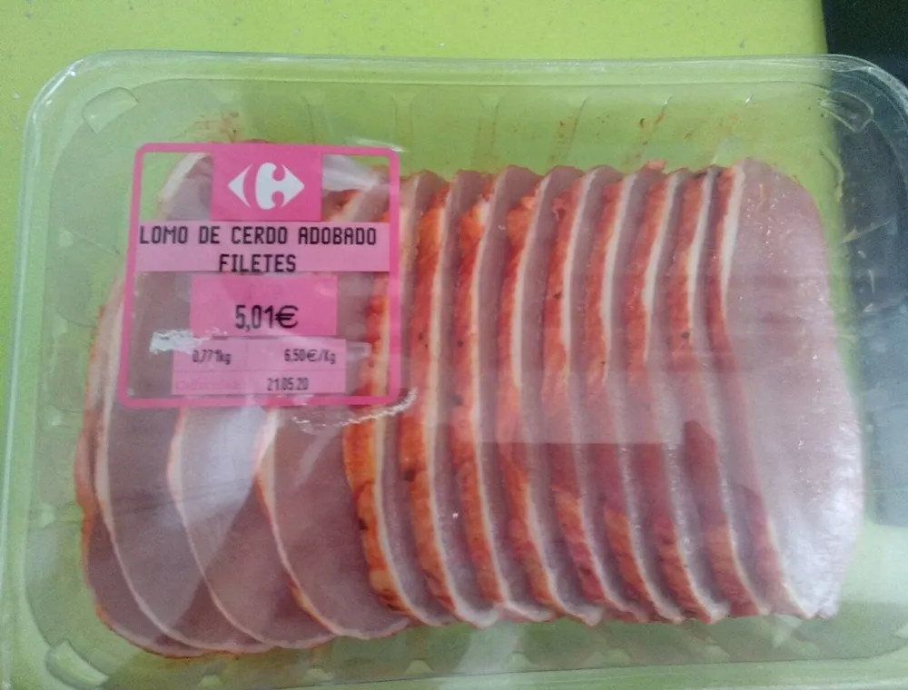 Lomo de cerdo adobado filetes