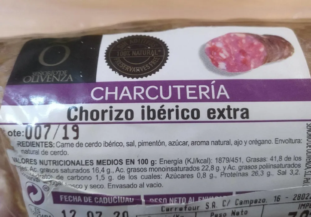 Chorizo ibérico extra