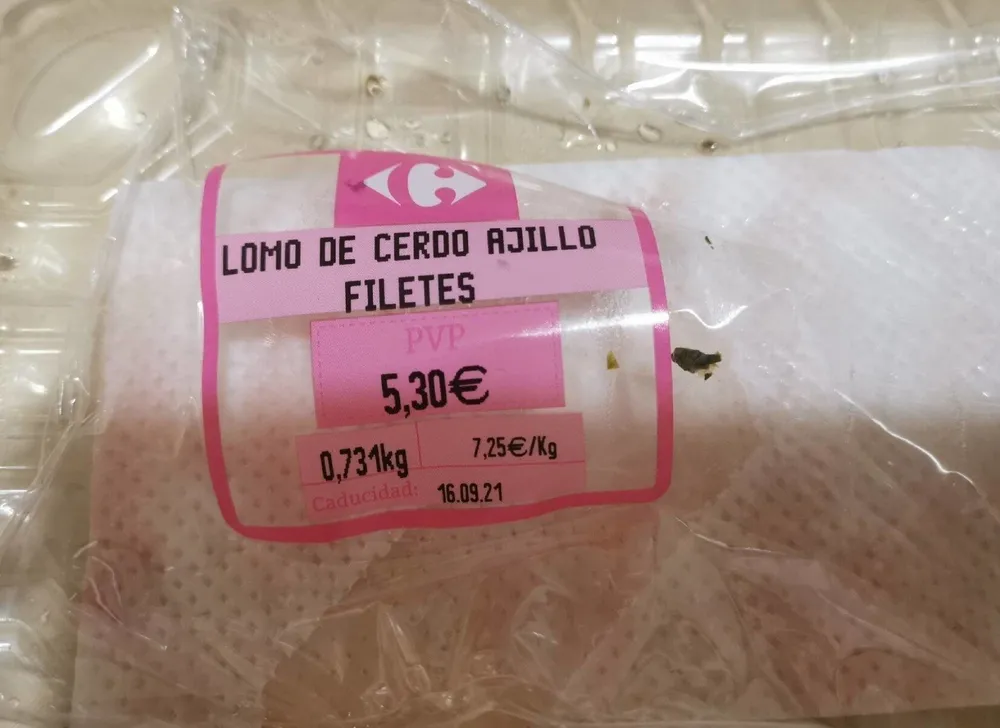 Lomo de cerdo al ajillo filetes