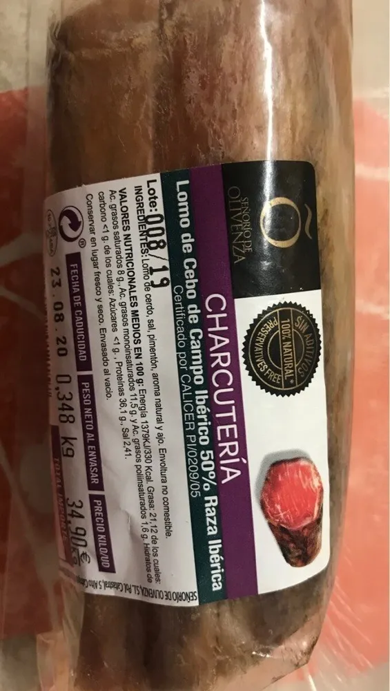 Lomo de cebo de campo ibérico 50% raza ibérica