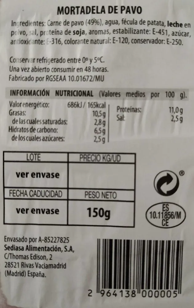 Mortadela de pavo